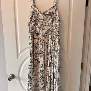 Maurices Black and Cream Floral Maxi Dress